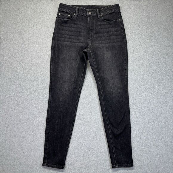 L.L. Bean BeanFlex Jeans Women’s 12R Black Skinny Leg Favorite Fit Denim - Picture 1 of 16